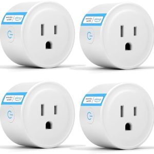 ExIoTy Smart Plug, Works with Alexa Only, Simple Setup with One Voice Command, Voice Control, Remote Control, Timer & Schedule & Group Controller, The Plug Connects to Alexa Echo via BLE Mesh（4 Pack）